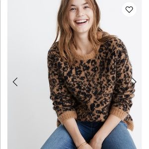 Madewell Crewneck Pullover Sweater in Leopard